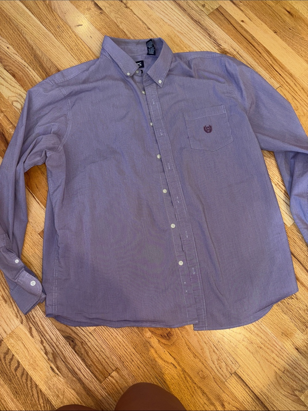 Chaps Purple Button-Down Long Sleeve Shirt
